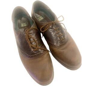 Nunn Bush Leather Saddle Oxford Shoes 11 M Brown Flex Soles Business Casual